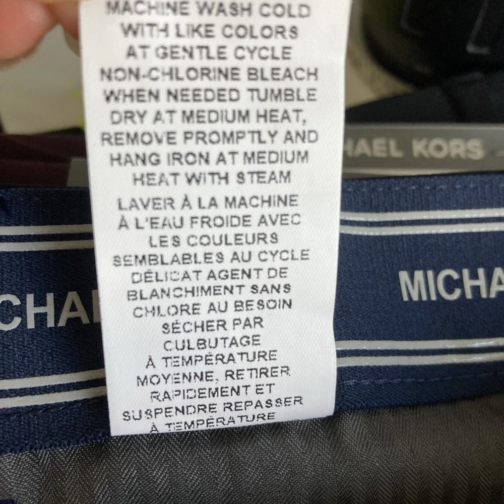 Michael Kors Men's Classic-Fit Cotton-Blend Dress Pants Navy Size 36W 30L